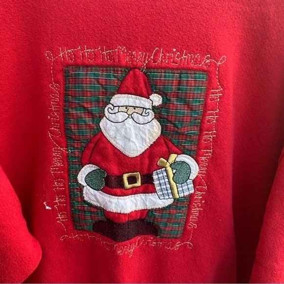 Vintage Crewneck Sweatshirt Santa Claus Merry Christmas Size Large - Picture 3 of 5
